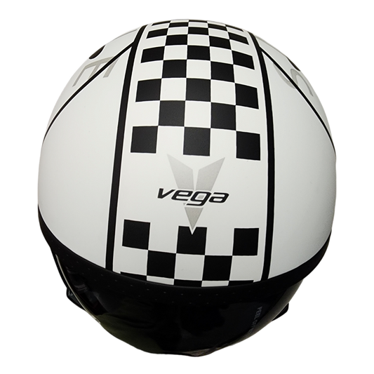 Vega Helmet USA - V8 Retro Style Open Face Helmet - Checker