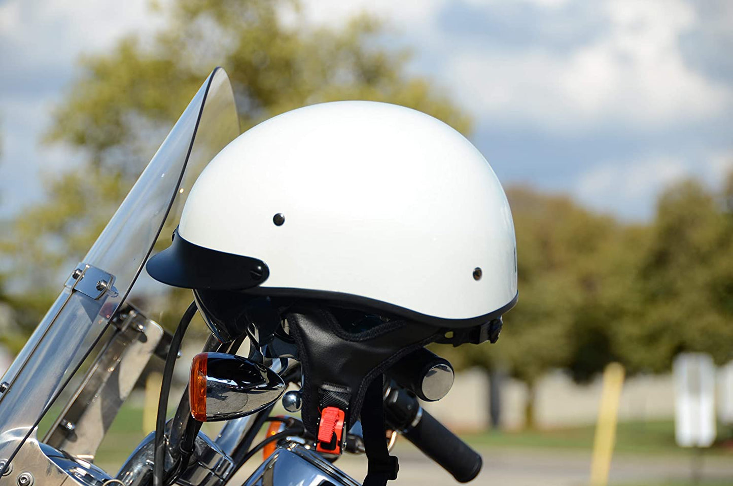 Vega Warrior Half Helmet with size adjuster, dropdown shield and sunvisor