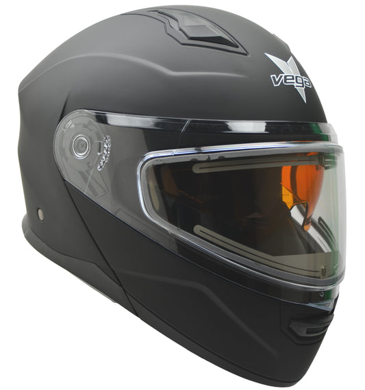 Vega Caldera Snowmobile Modular helmet with Electric heated shield & Amber Drop-down inner shield