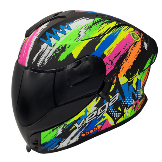 Vega AIR GPX Motorcycle Helmet - Ripper with Smoke tinted outer shield