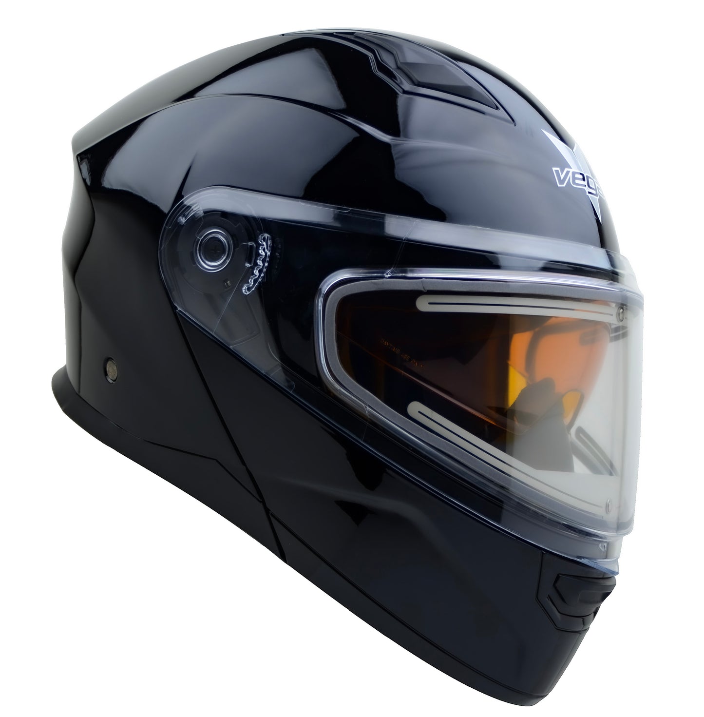 Vega Caldera Snowmobile Modular helmet with Electric heated shield & Amber Drop-down inner shield