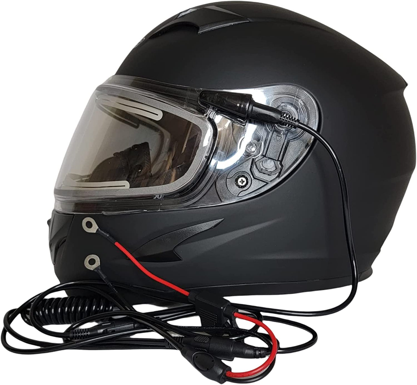 Vega V-Star Snowmobile helmet with Electric heated shield & Amber Drop-down Evolution Graphic- Special Edition