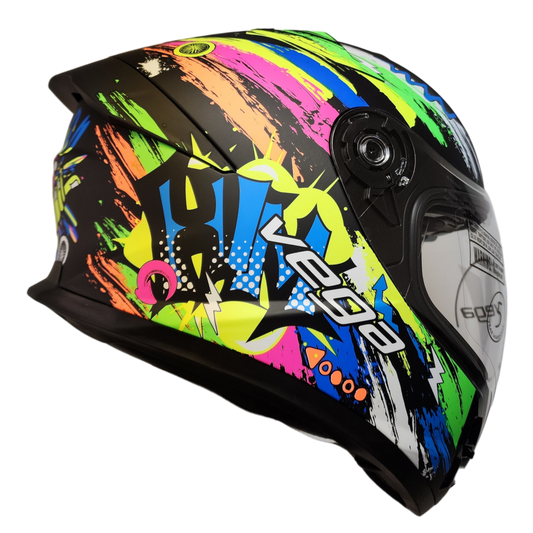 Vega AIR GPX Motorcycle Helmet - Ripper with Smoke tinted outer shield