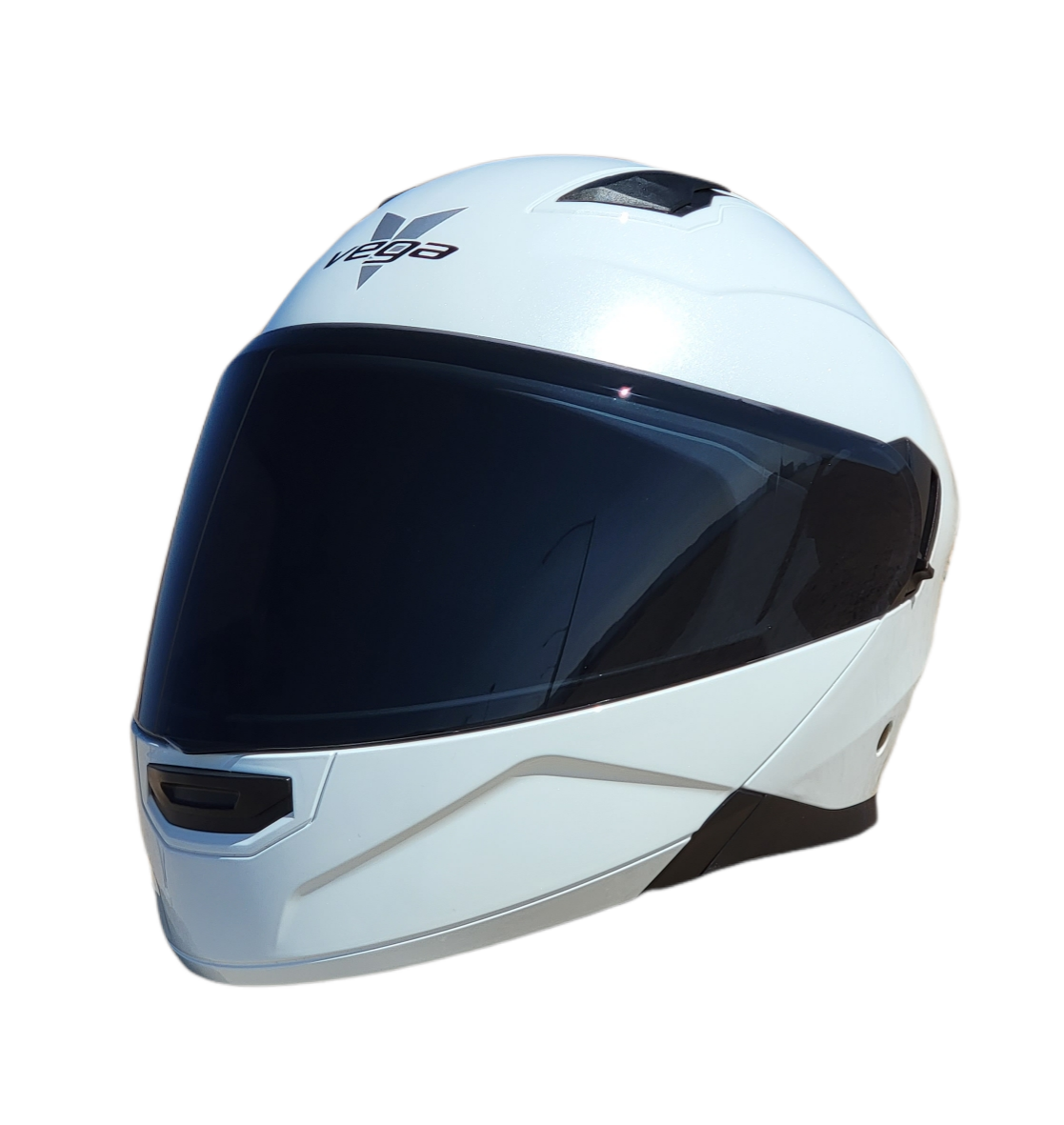 Vega Caldera Modular Helmet - Pearl White + Smoke shield