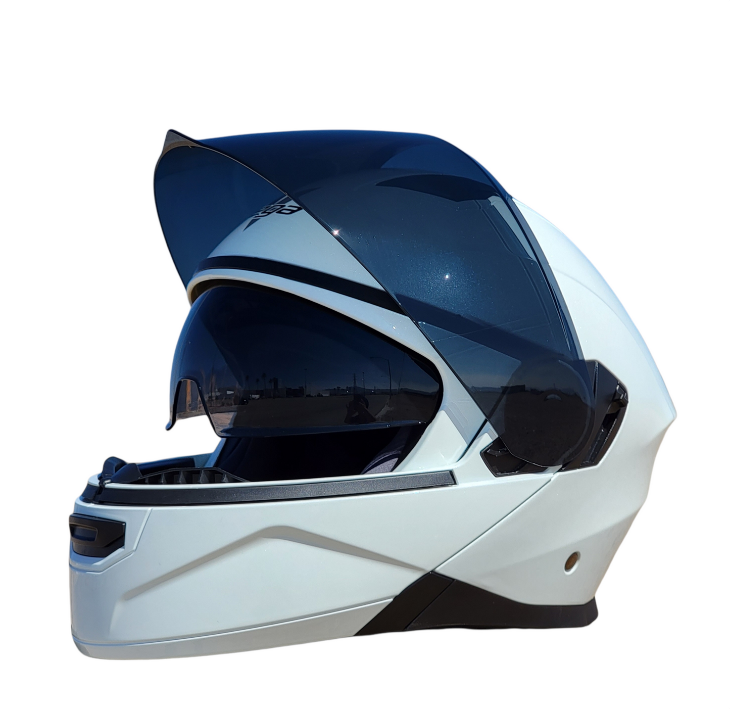 Vega Caldera Modular Helmet - Pearl White + Smoke shield