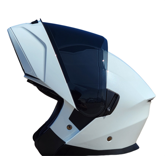 Vega Caldera Modular Helmet - Pearl White + Smoke shield