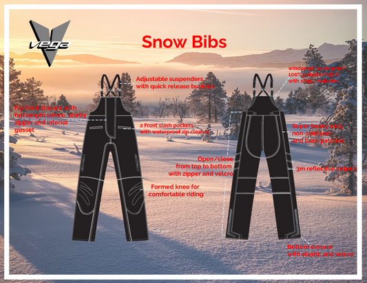 Vega Snowmobile Bibs - 180g insulation - Warm & Best in the class