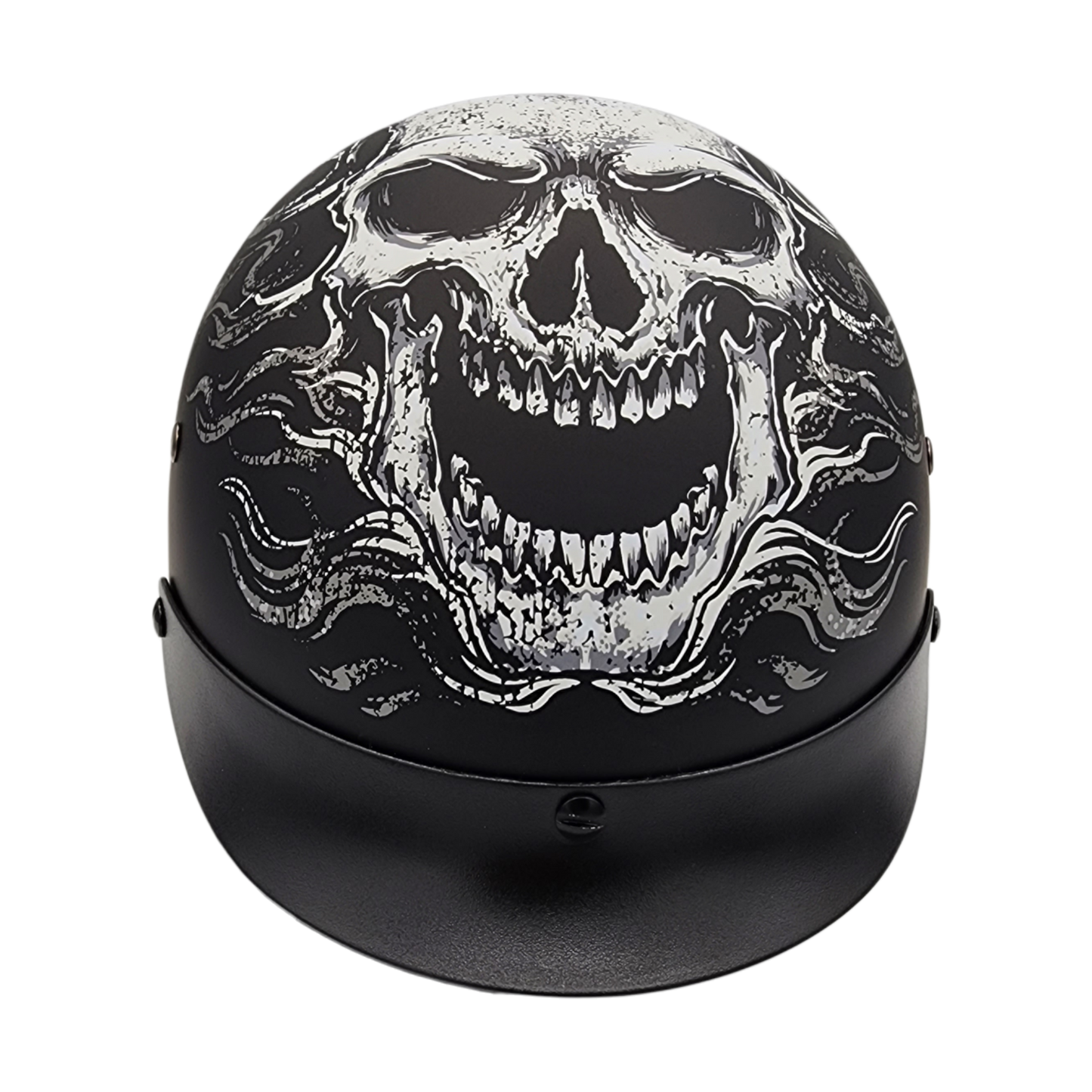 Vega Warrior Motorcycle Half Helmet - Flame Skull