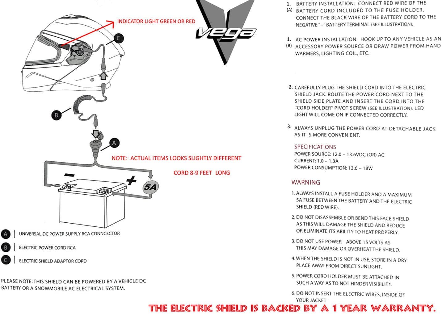 Vega V-Star Snowmobile helmet with Electric heated shield & Amber Drop-down Evolution Graphic- Special Edition